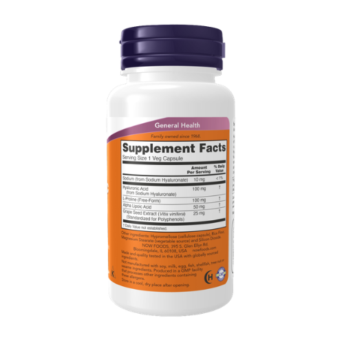 Now, HYALURONIC ACID 100MG 2X PLUS фото 2 Now, HYALURONIC ACID 100MG 2X PLUS фото 2