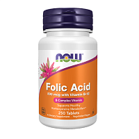 Now, Folic Acid 800 mcg + B-12 (Cyanocobalamin) 25 mcg, B Complex Vitamin